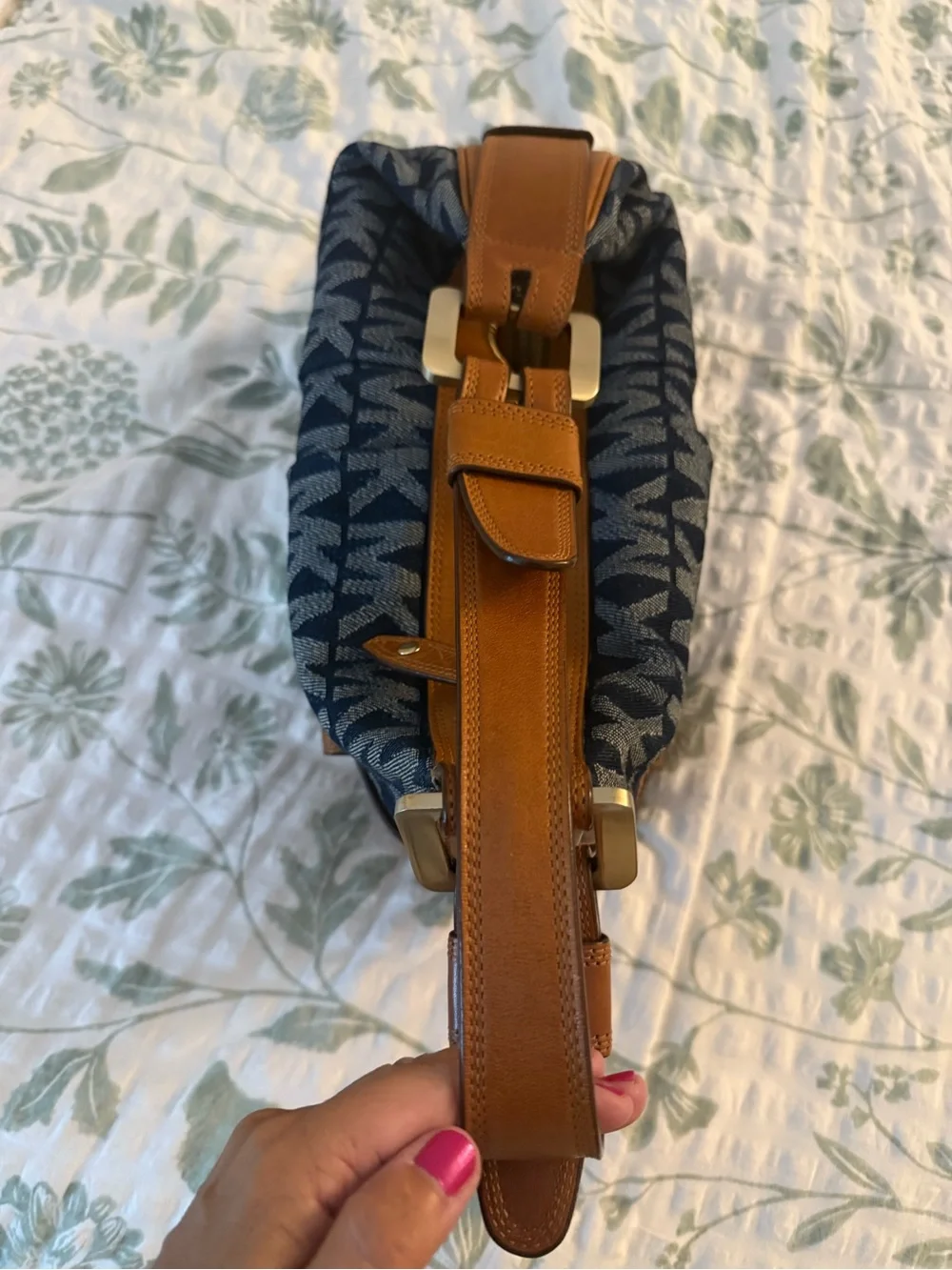 Michael Kors Top Zip Harness Denim Shoulder bag y2k
